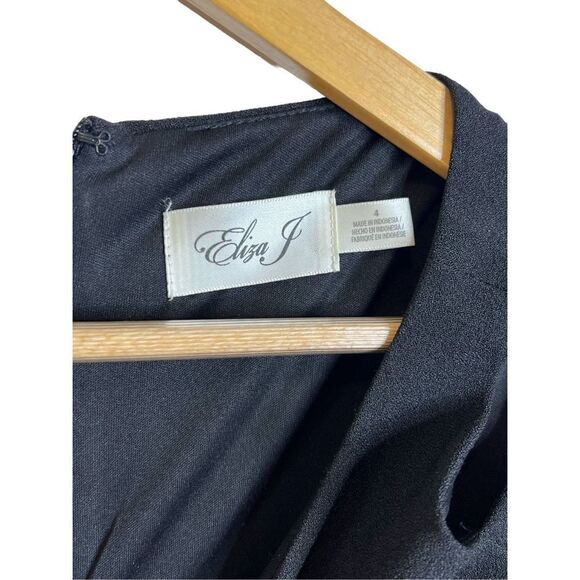 Eliza J Black Cold Shoulder Leopard Print Dress sz 4 - Picture 3 of 8